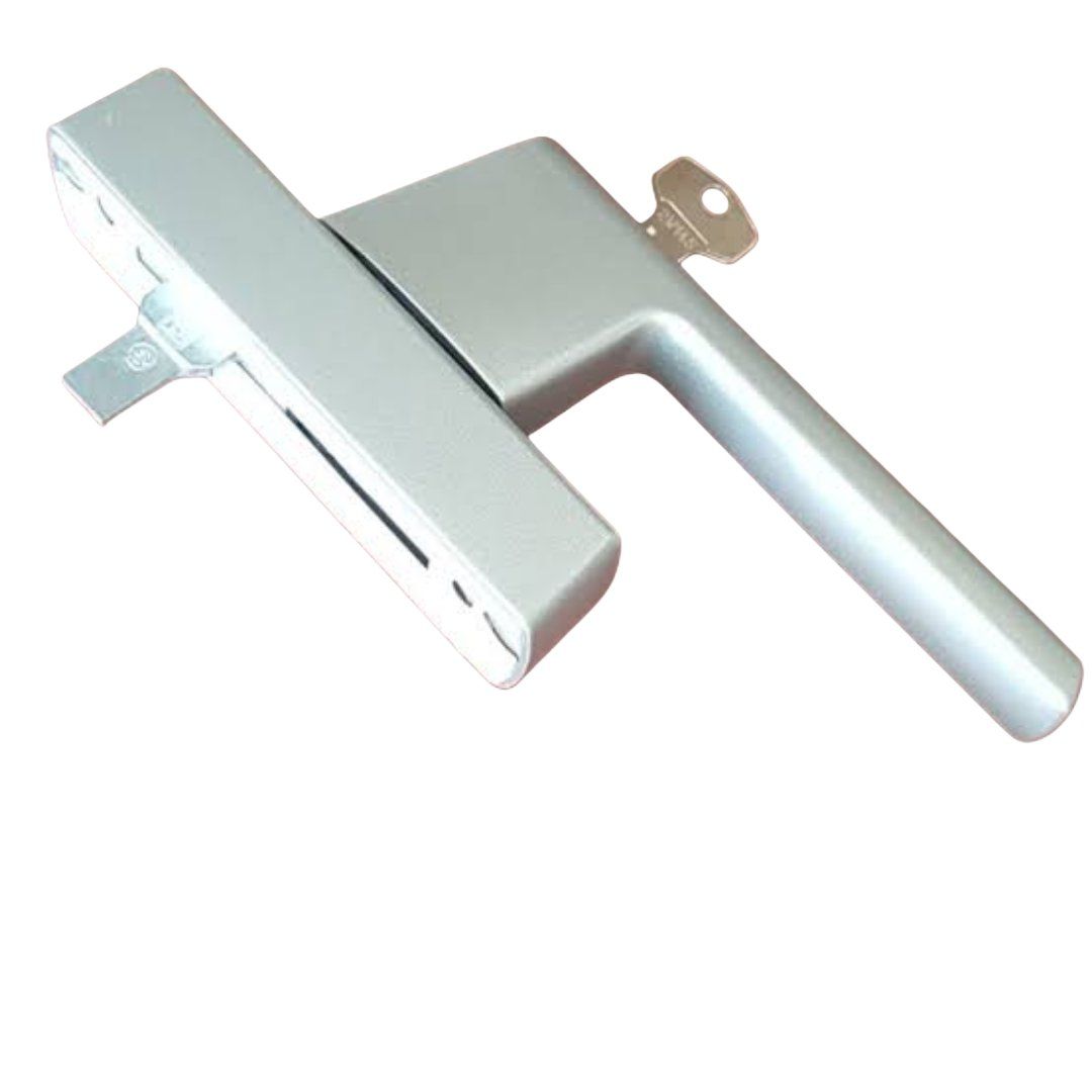 Anahtarlı Si-Aubi Alüminyum Pencere Kolu Gümüş Gri