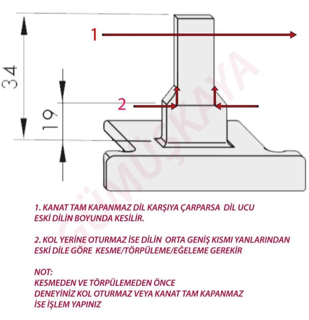(sİ aubİ dİl) si aubi alüminyum Çift açılım eksenel pencere kolu dİlİ