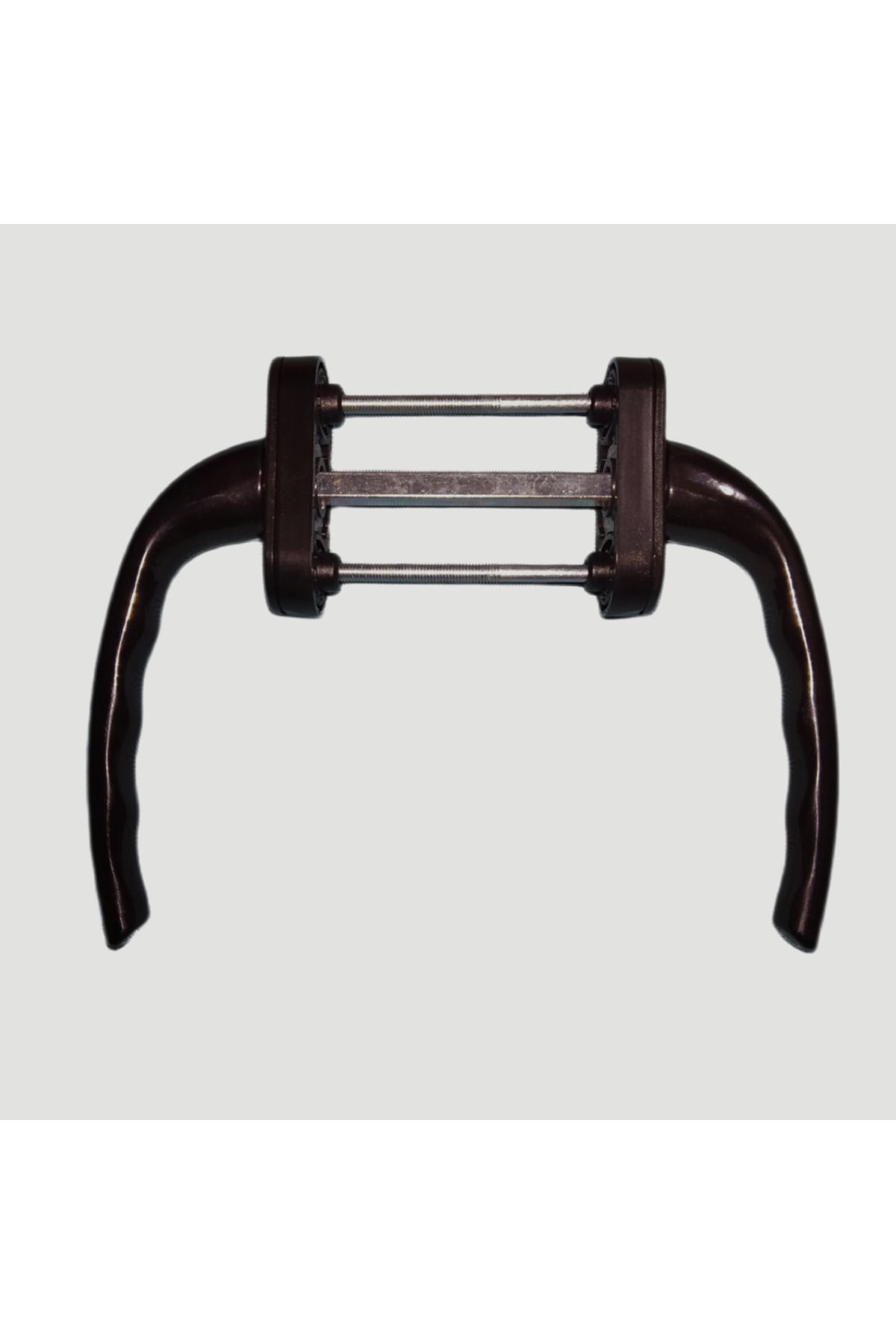 koyu kahve Çift taraflı pimapen balkon kapı ve sürme kolu alüminyum (kaya pen star) rozetli