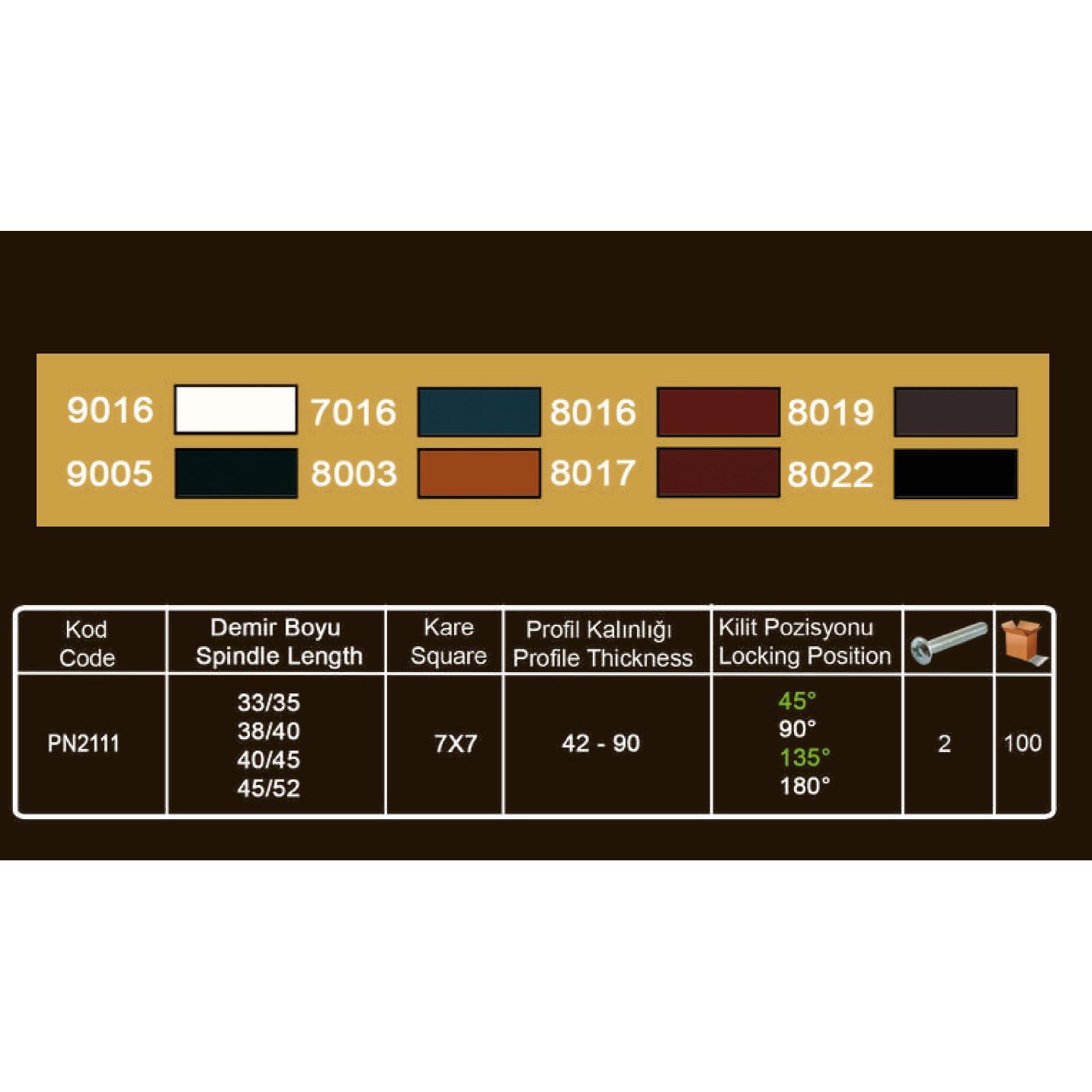 5 adet koyukahve pencere kolu alüminyum. yerli Üretim. kayapen marka. 124 gram / adet